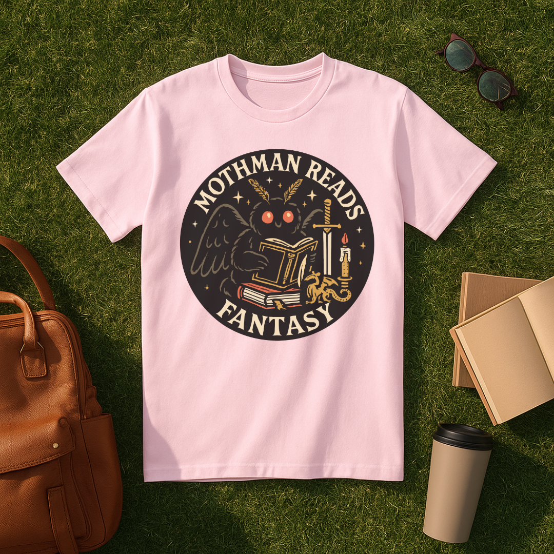 Mothman Reads Fantasy T-Shirt