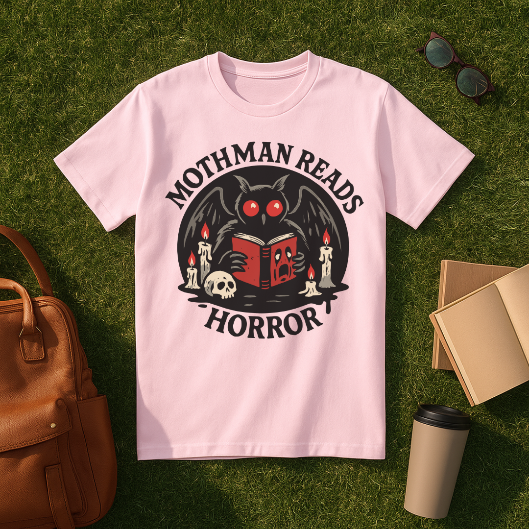 Mothman Reads Horror T-Shirt