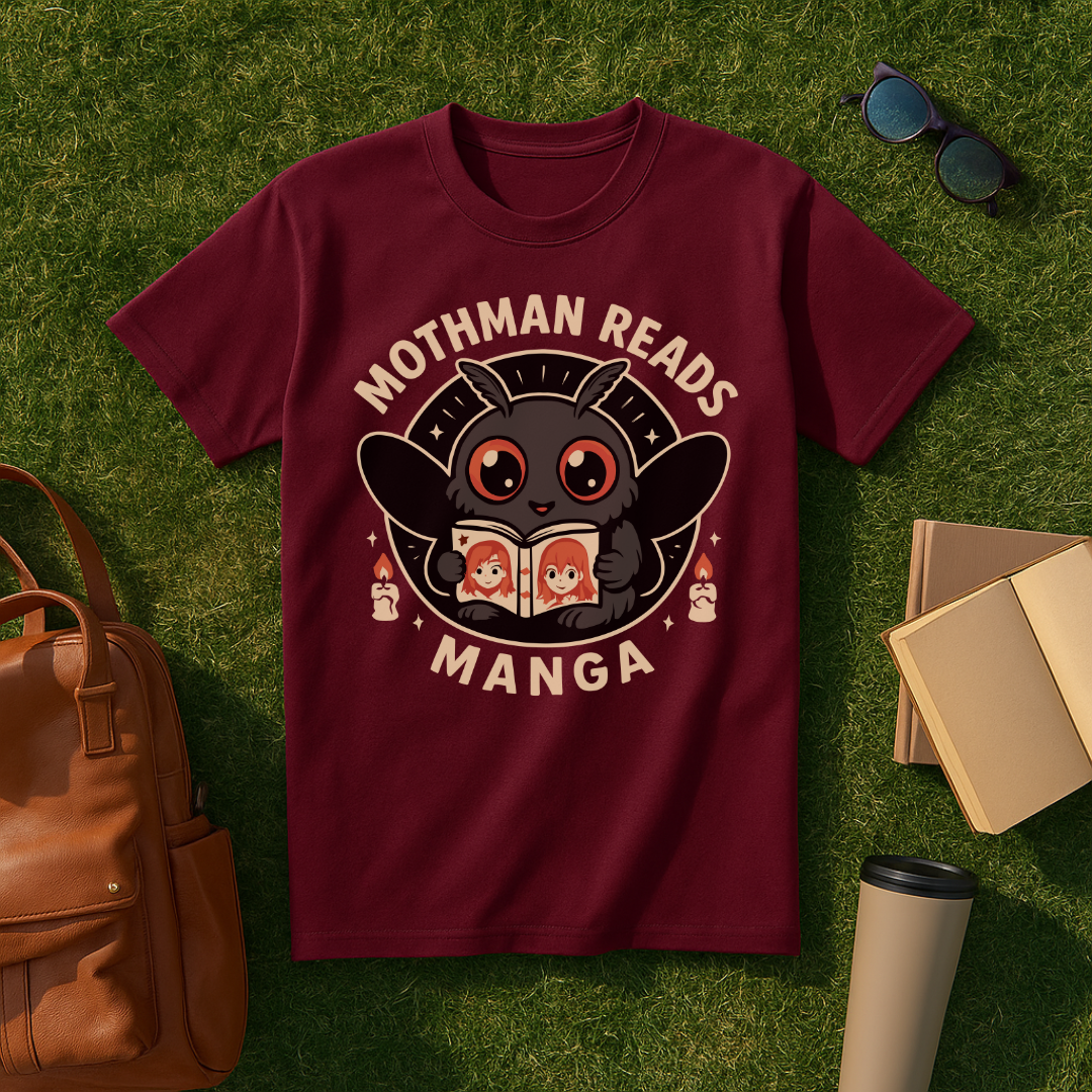 Mothman Reads Manga T-Shirt