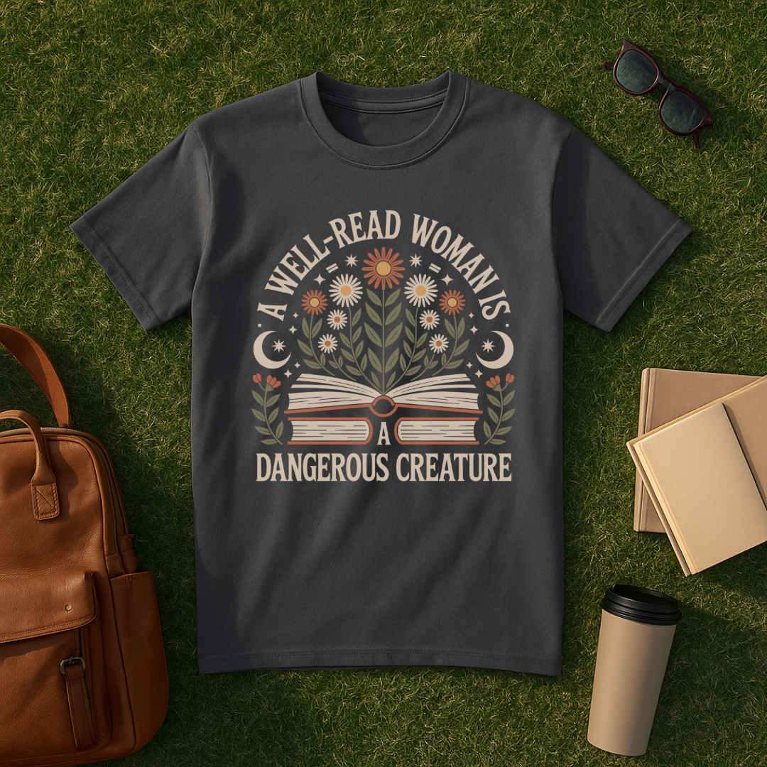 A Well-Read Woman is a Dangerous Creature Floral T-Shirt