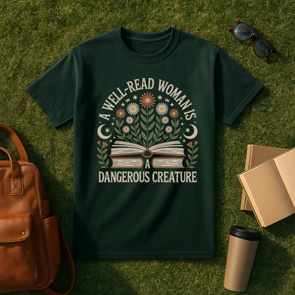A Well-Read Woman is a Dangerous Creature Floral T-Shirt