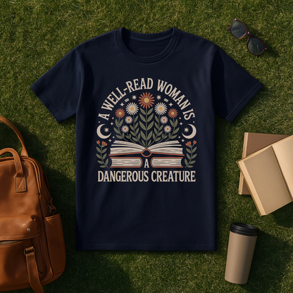 A Well-Read Woman is a Dangerous Creature Floral T-Shirt