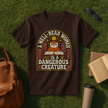 A Well-Read Woman is a Dangerous Creature Owl T-Shirt