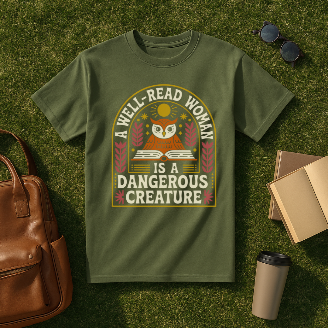 A Well-Read Woman is a Dangerous Creature Owl T-Shirt