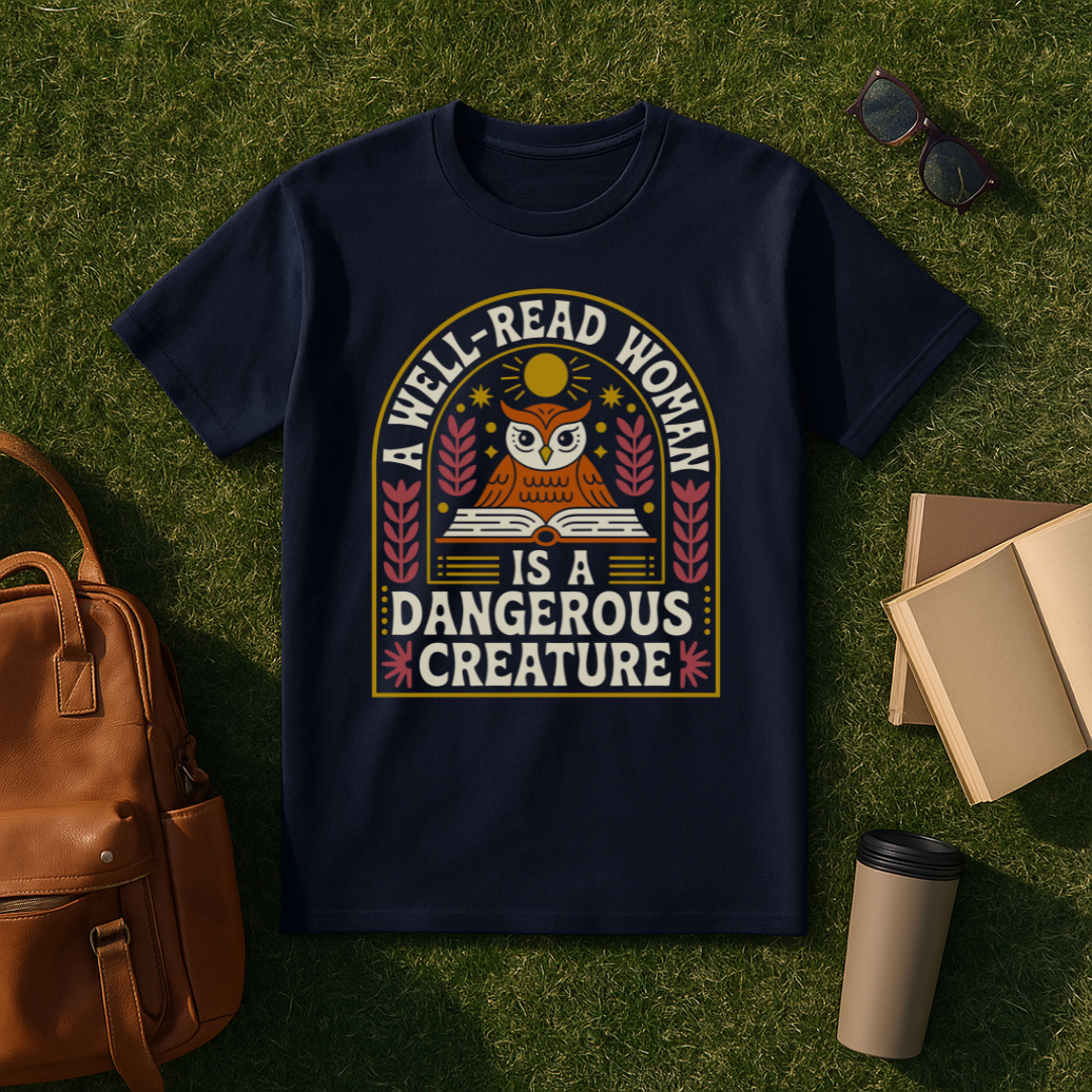 A Well-Read Woman is a Dangerous Creature Owl T-Shirt