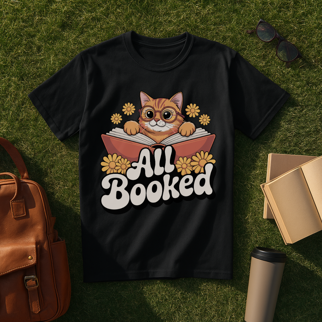 All Booked Cat T-Shirt