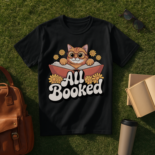 All Booked Cat T-Shirt