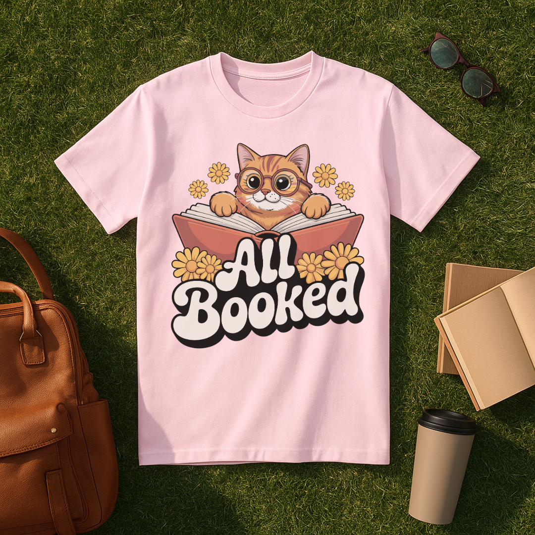 All Booked Cat T-Shirt