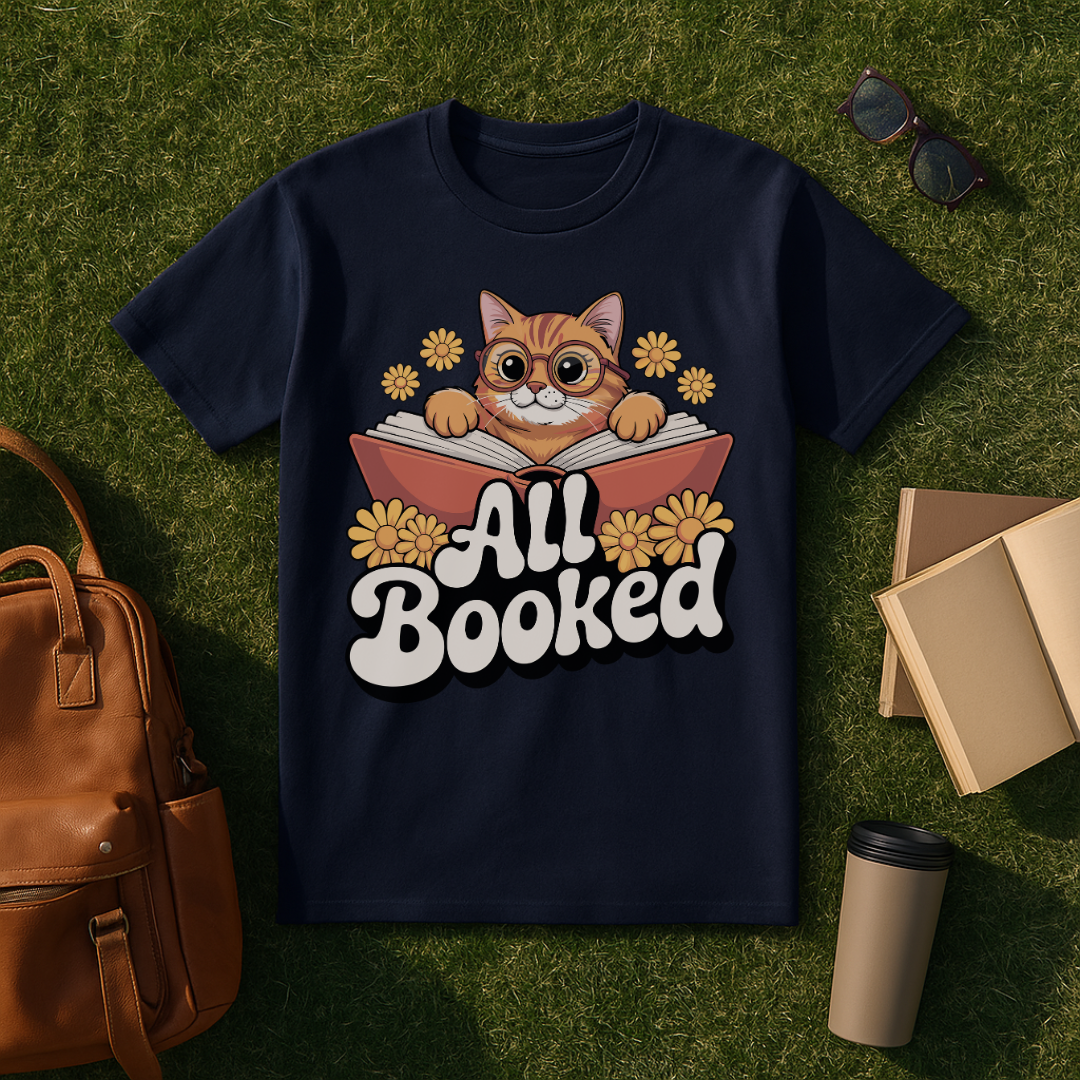 All Booked Cat T-Shirt