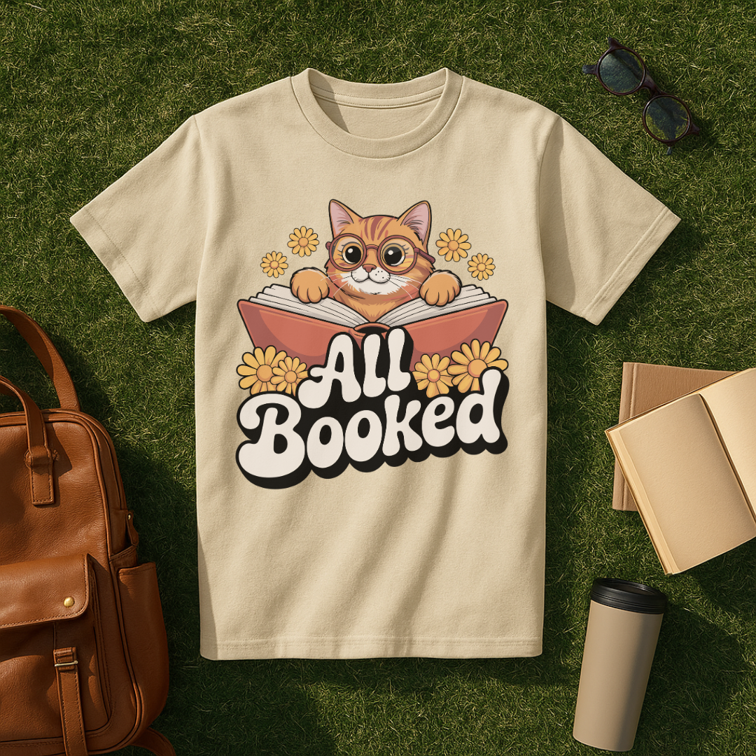 All Booked Cat T-Shirt