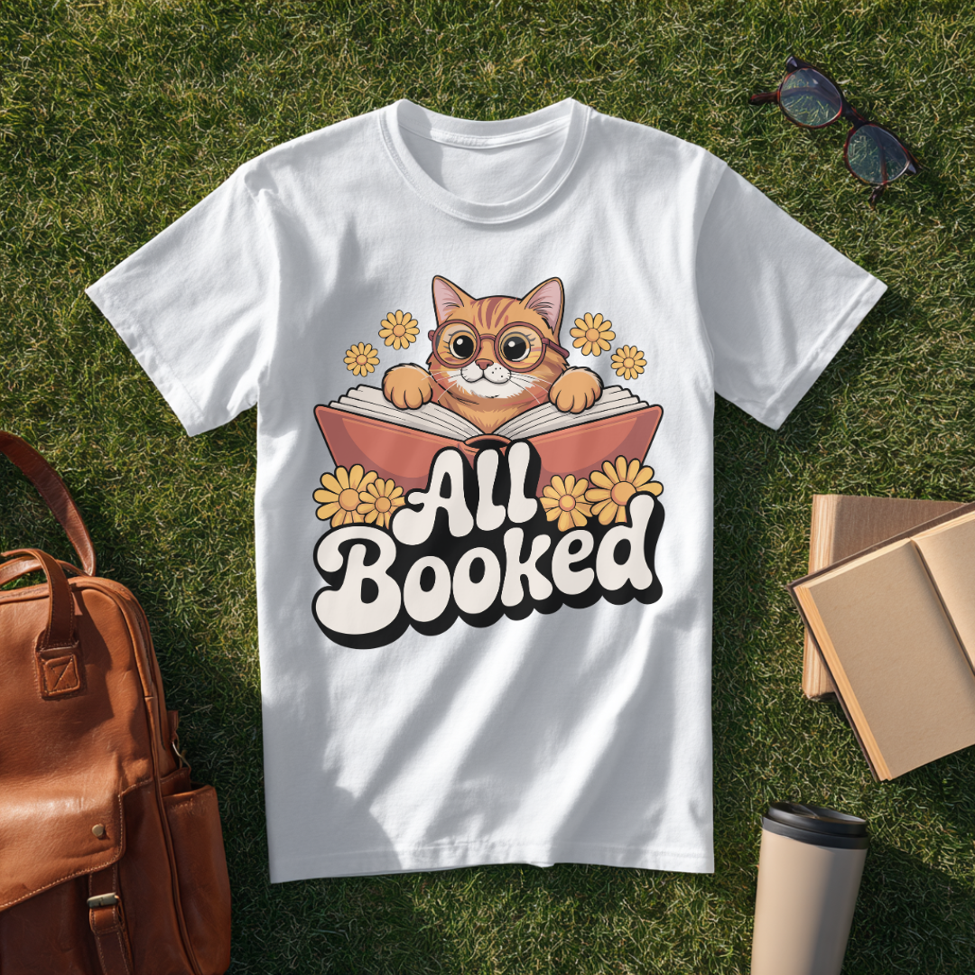 All Booked Cat T-Shirt
