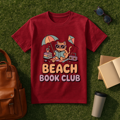 Beach Book Club Cat T-Shirt