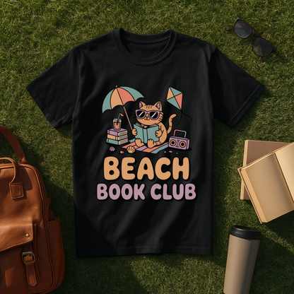 Beach Book Club Cat T-Shirt
