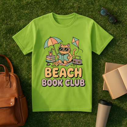 Beach Book Club Cat T-Shirt