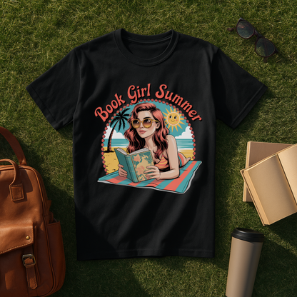 Book Girl Summer Postcard T-Shirt