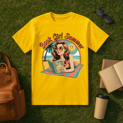 Book Girl Summer Postcard T-Shirt