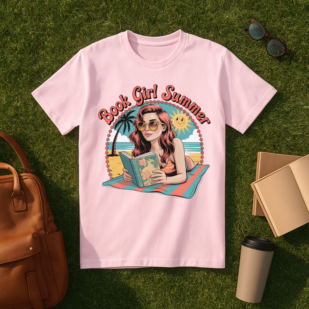 Book Girl Summer Postcard T-Shirt