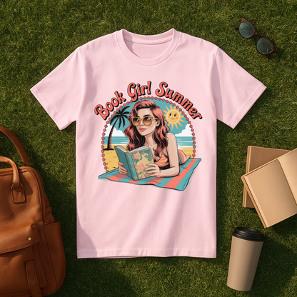 Book Girl Summer Postcard T-Shirt