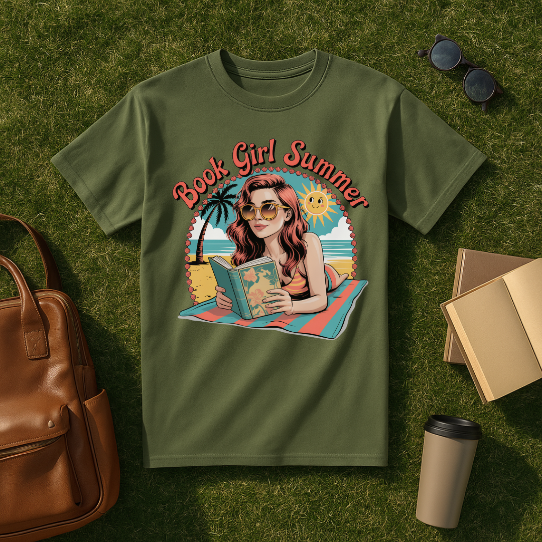 Book Girl Summer Postcard T-Shirt