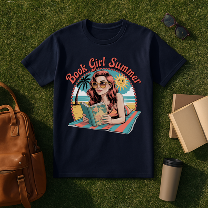Book Girl Summer Postcard T-Shirt