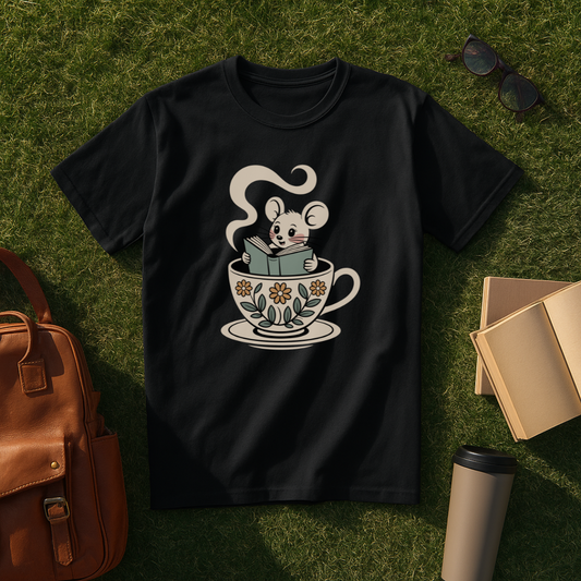 Bookish Teacup Mouse T-Shirt