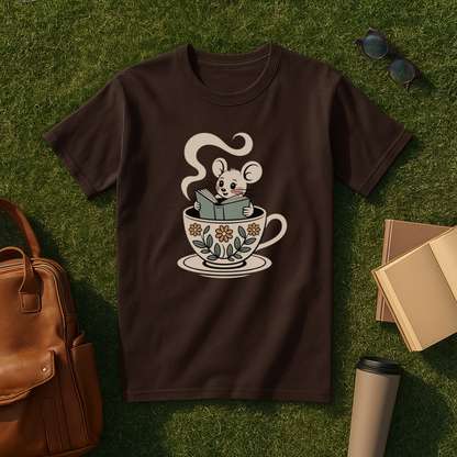 Bookish Teacup Mouse T-Shirt