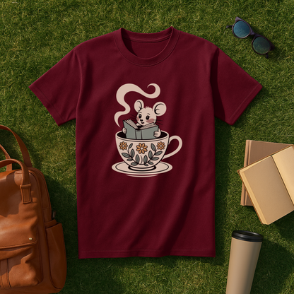 Bookish Teacup Mouse T-Shirt