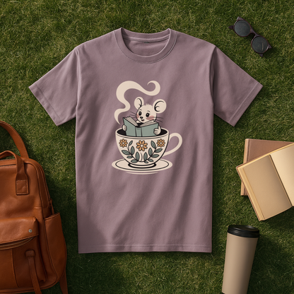 Bookish Teacup Mouse T-Shirt