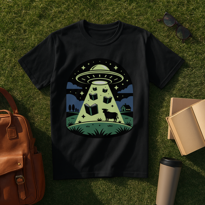 Bookish UFO Farm Scene T-Shirt