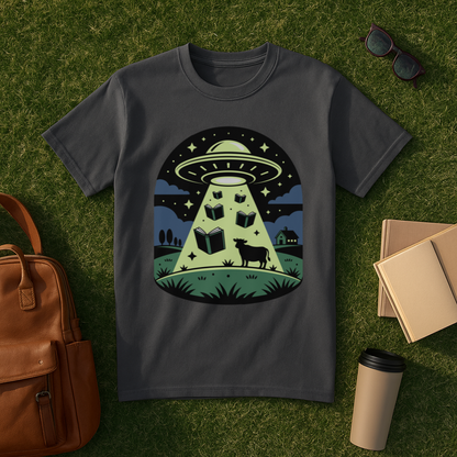 Bookish UFO Farm Scene T-Shirt