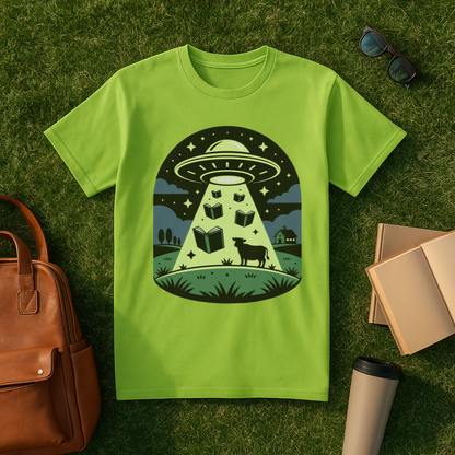 Bookish UFO Farm Scene T-Shirt