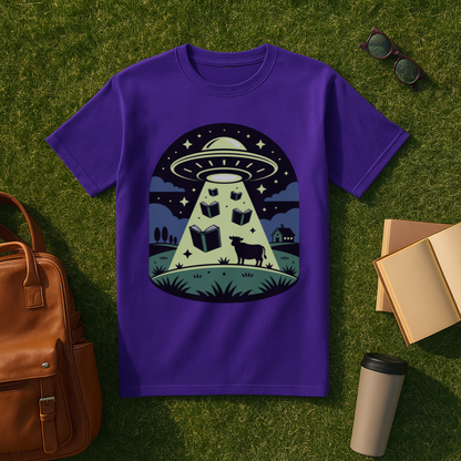 Bookish UFO Farm Scene T-Shirt