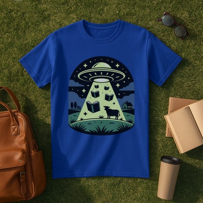Bookish UFO Farm Scene T-Shirt