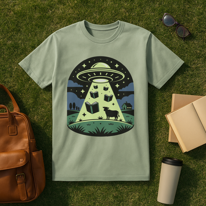 Bookish UFO Farm Scene T-Shirt