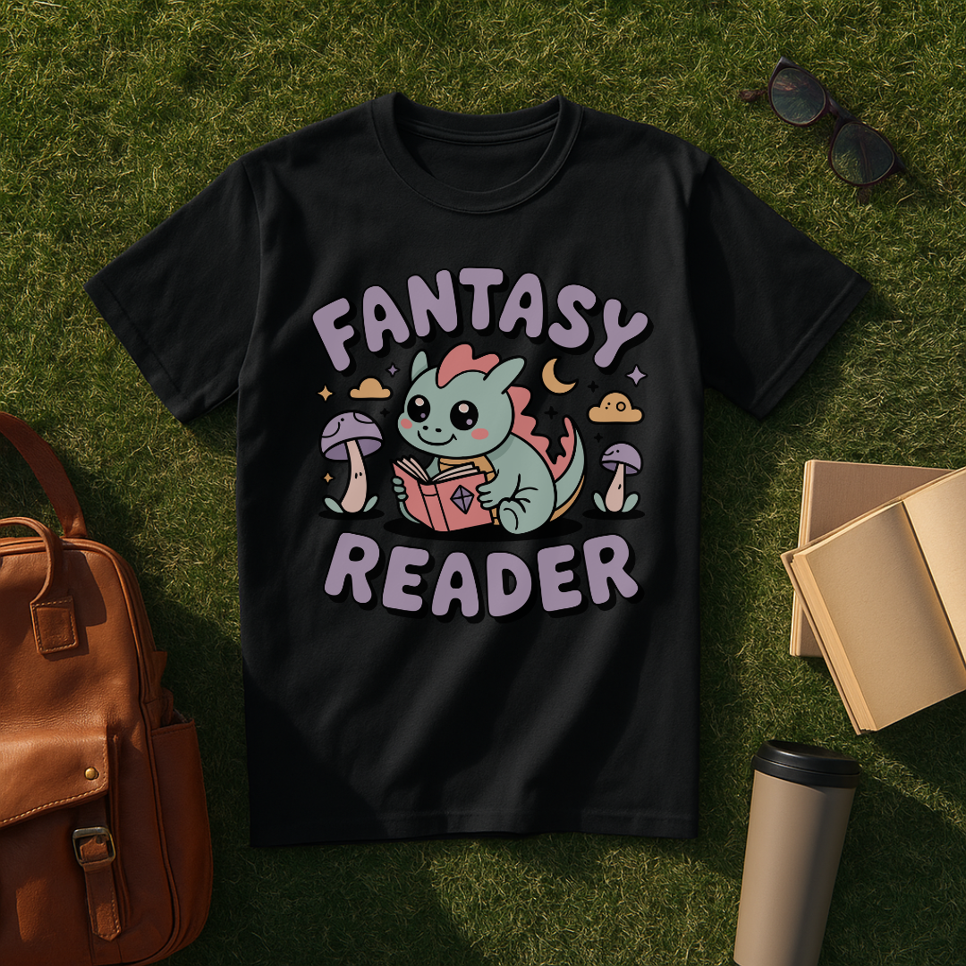 Cute Dragon Fantasy Reader T-Shirt
