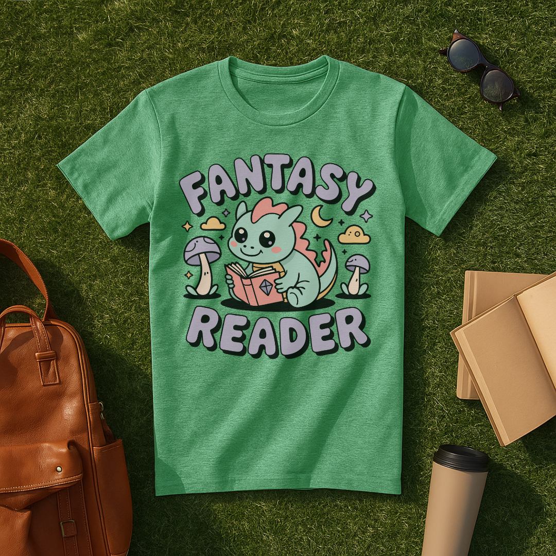 Cute Dragon Fantasy Reader T-Shirt