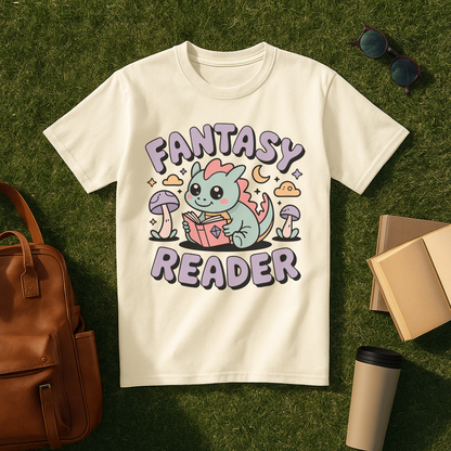 Cute Dragon Fantasy Reader T-Shirt
