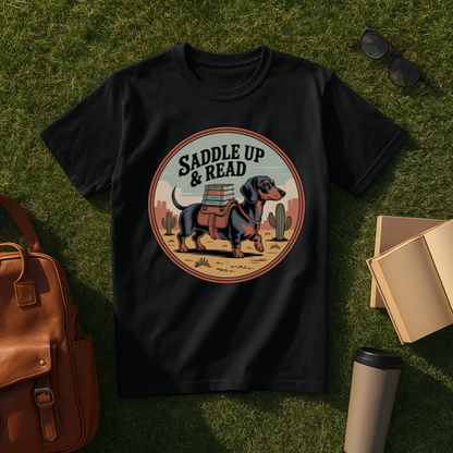Dachshund Saddle Up & Read T-Shirt