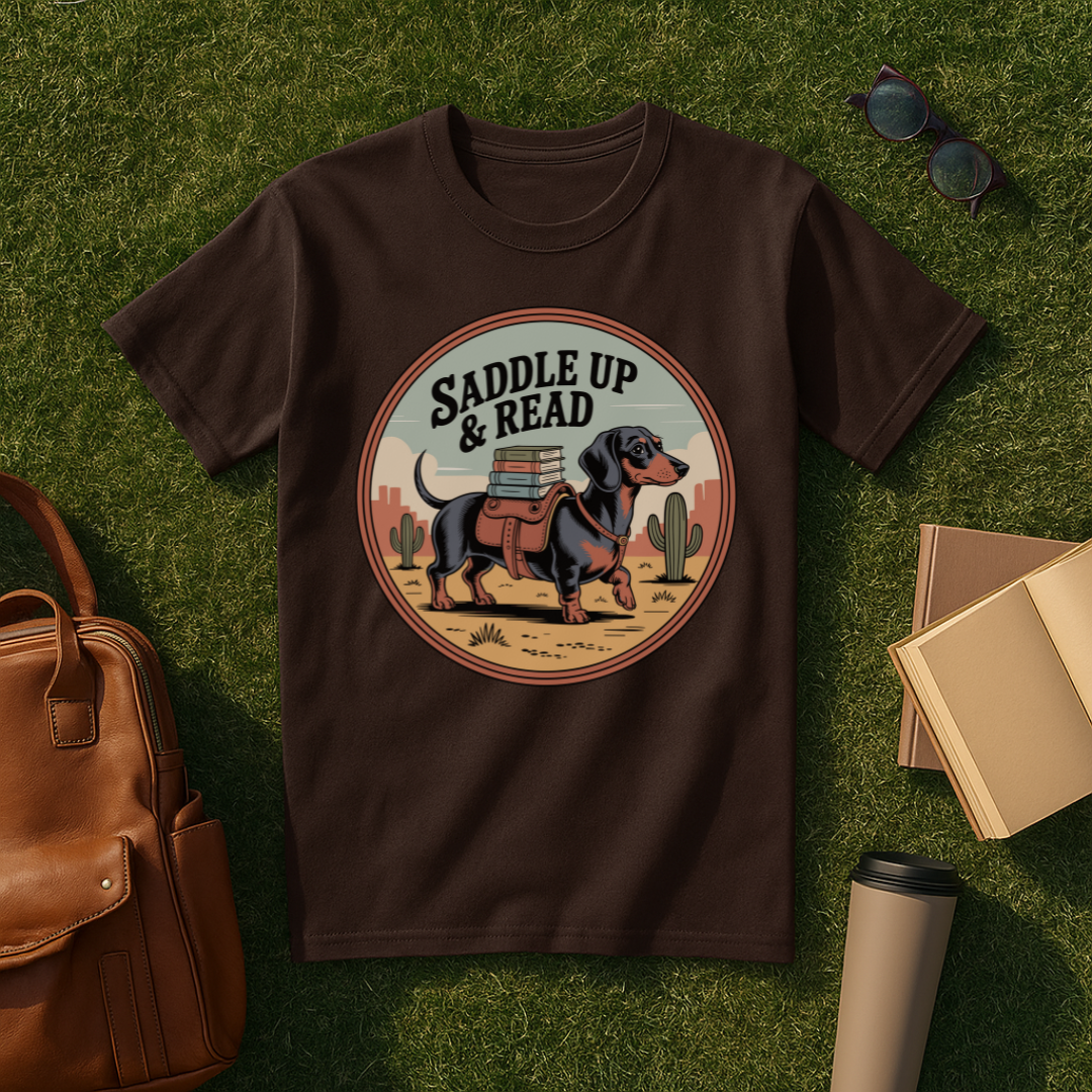 Dachshund Saddle Up & Read T-Shirt