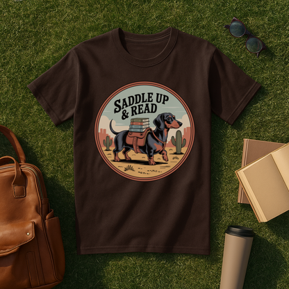 Dachshund Saddle Up & Read T-Shirt