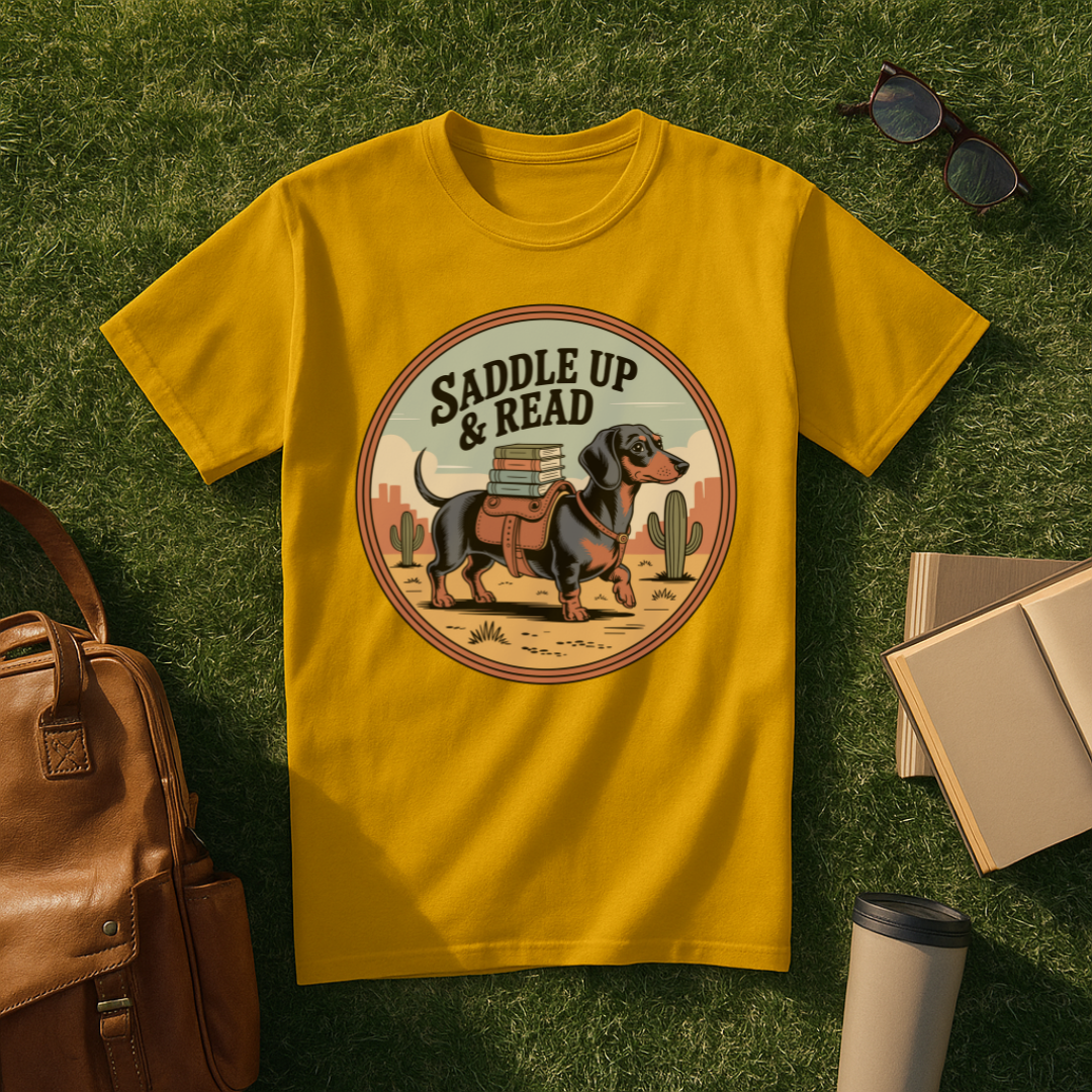 Dachshund Saddle Up & Read T-Shirt