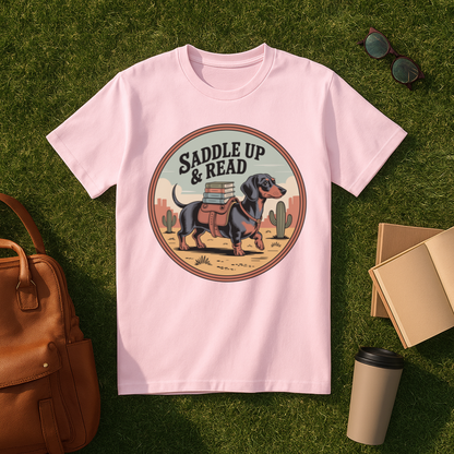 Dachshund Saddle Up & Read T-Shirt