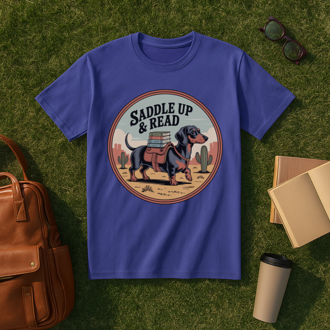Dachshund Saddle Up & Read T-Shirt