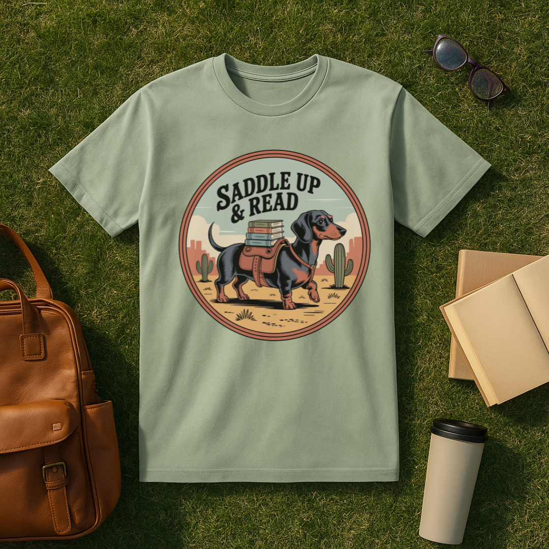 Dachshund Saddle Up & Read T-Shirt