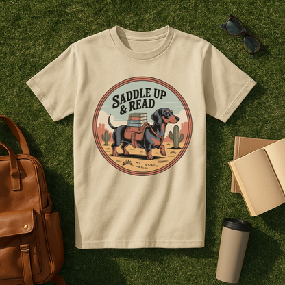Dachshund Saddle Up & Read T-Shirt