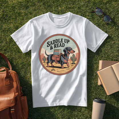 Dachshund Saddle Up & Read T-Shirt