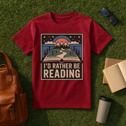 I'd Rather Be Reading Postcard T-Shirt