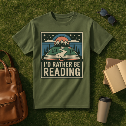 I'd Rather Be Reading Postcard T-Shirt