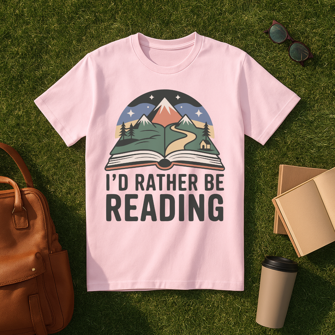 I'd Rather Be Reading Retro T-Shirt