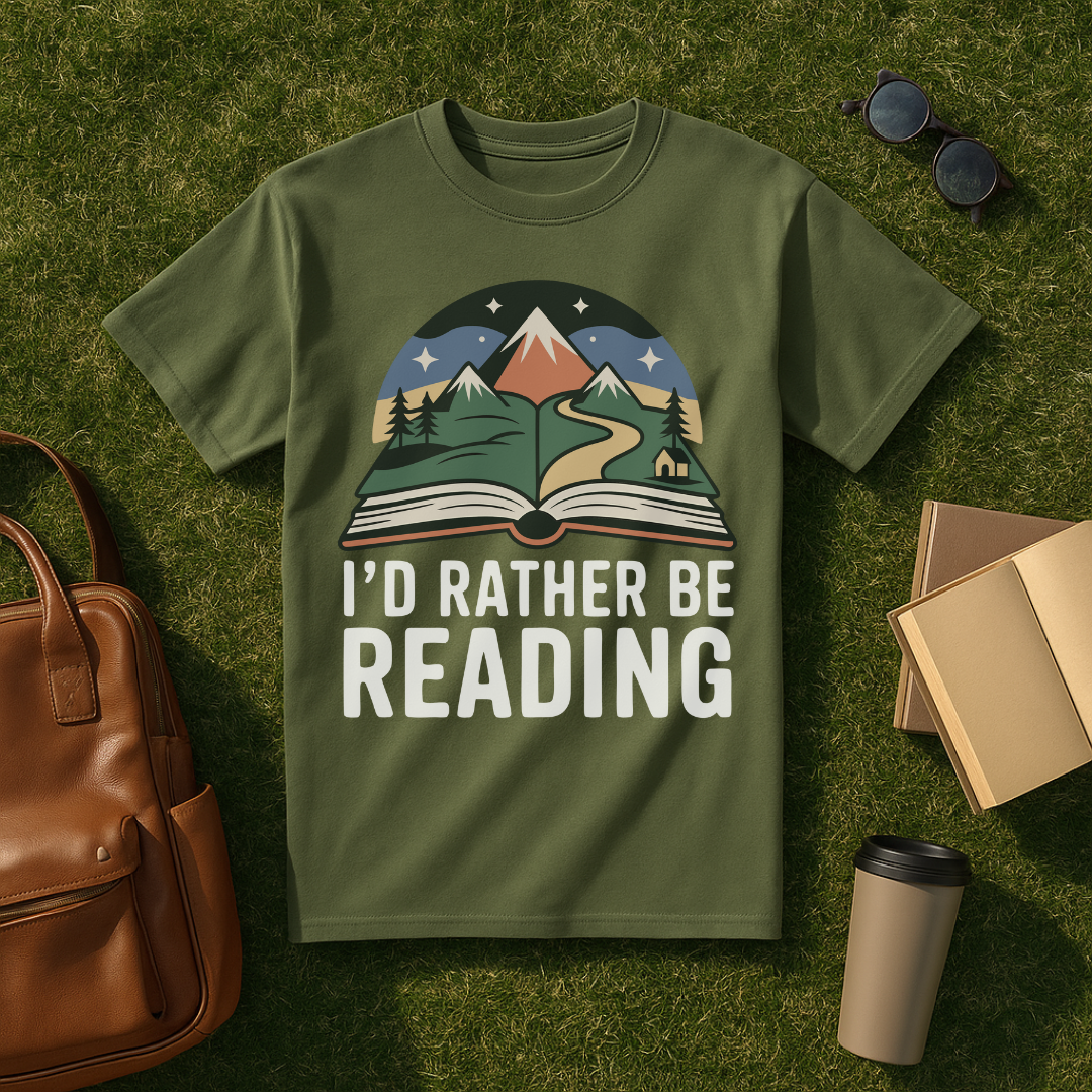 I'd Rather Be Reading Retro T-Shirt